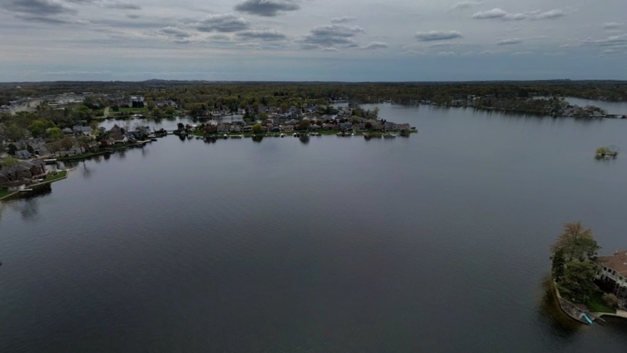 View of the lake at Green’s Park Lake Orion MI