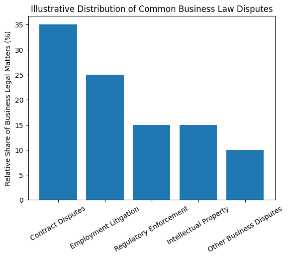Distribution of Common Business Law Disputes