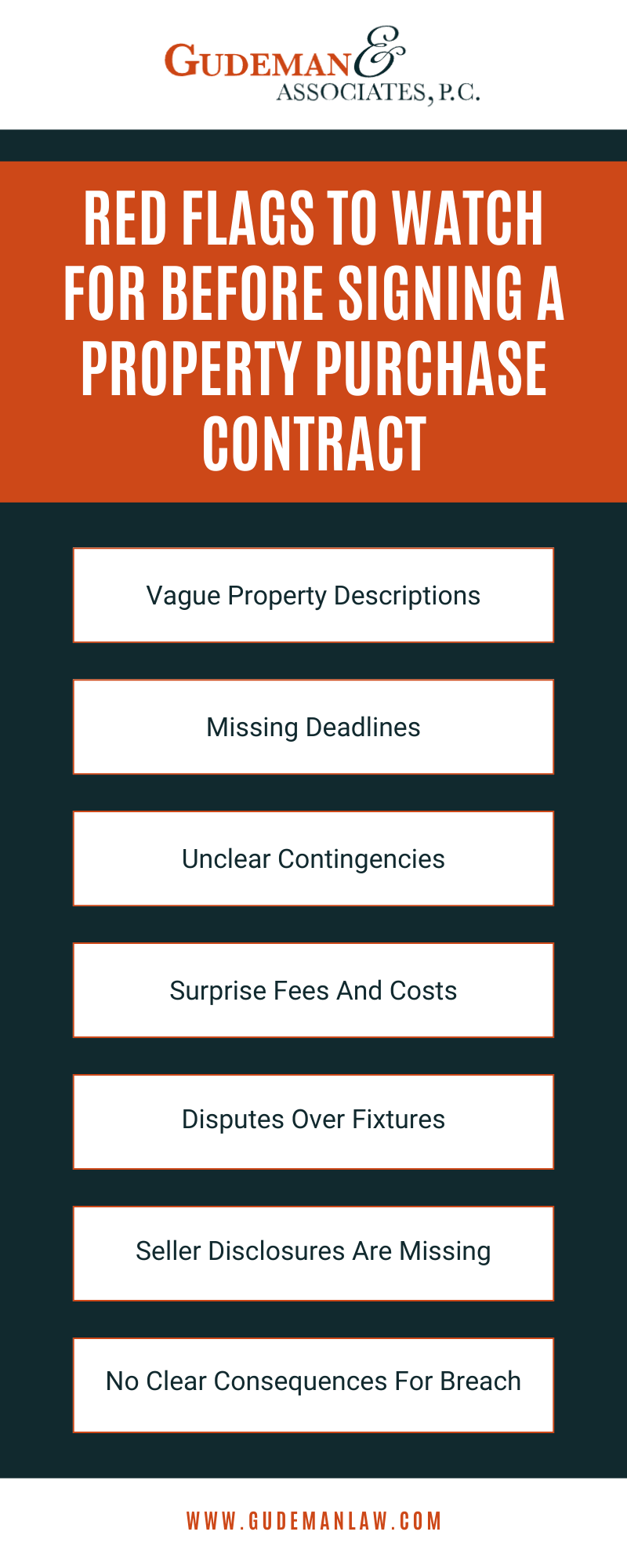 Red Flags To Watch For Before Signing A Property Purchase Contract Infographic